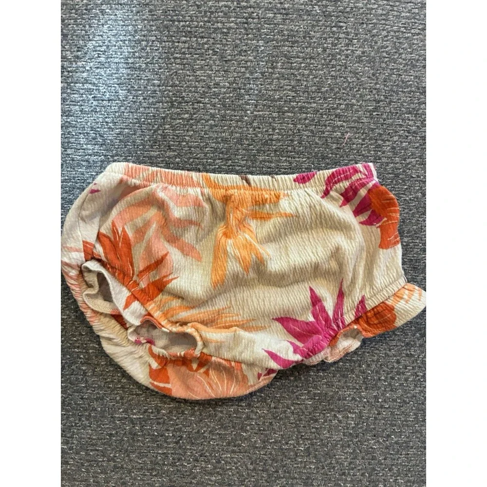 Carter's 18 Months Floral Cotton Bloomers Beige Orange Pink Elastic Waist‎